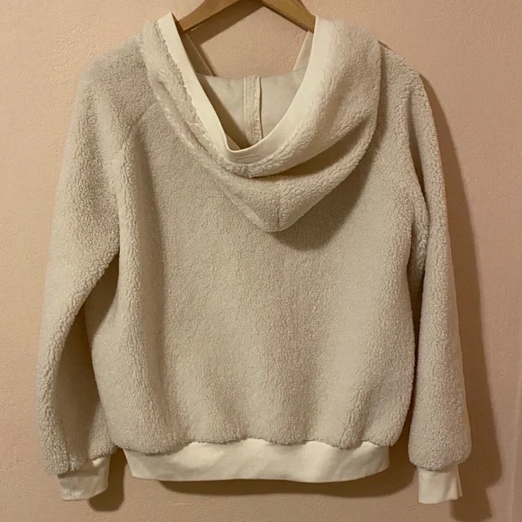 NILI LOTAN Marcello fleece hoodie pullover jacket natural xsmall - Picture 8 of 13